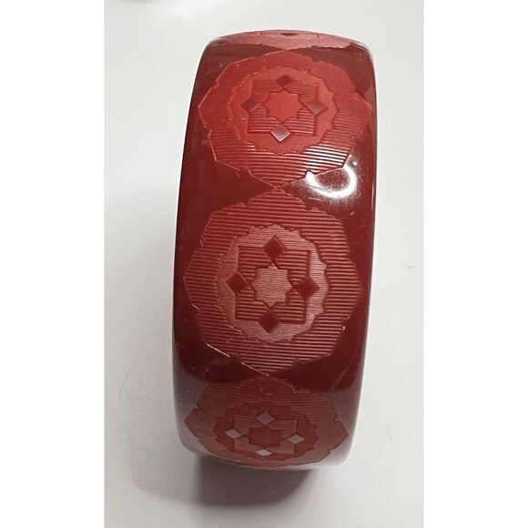 Tiffany & Co. Paloma Picasso Red Wide Bangle Resin Zellige Bracelets 7 1/2" - Picture 4 of 11